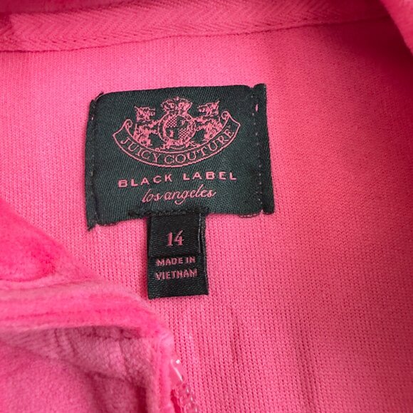 Juicy Couture  Dragonfruit Pink Hoodie Jacket Size 14 With Embroidered Back Logo - Picture 4 of 12